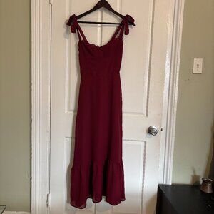 Reformation Midi Dress Burgundy Like New